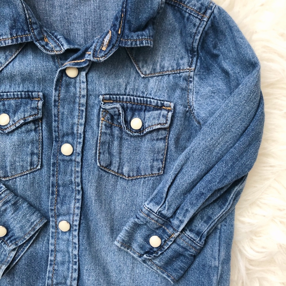 Denim Shirt with Pearl Snaps - Picture 2 of 5